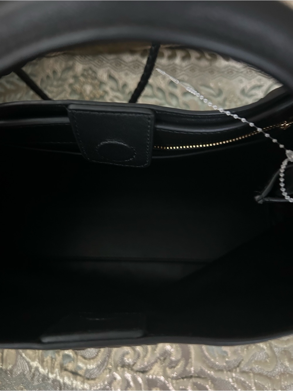 Quince Black Woven Leather Tote with Braided Shoulder Straps - Picture 13 of 16